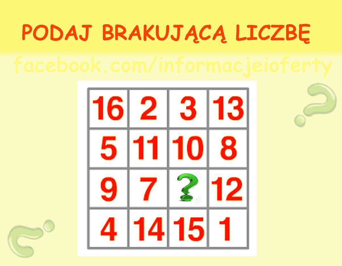 zagadka brakująca liczba