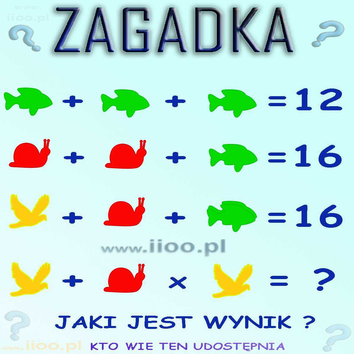 Zagadka logiczna- równania. Rozwiąż równia, zwróć uwagę na szczegóły i jeżeli wiesz jaki jest wynik - to wpisz go w komentarzy pod zdjęciem.